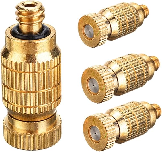 30pcs High Pressure Misting Nozzle Kit for Cooling System Brass Mister Nozzles 3/16" Threaded, Garden Water Mister, Fog Nozzles, Anti-drip Fogging Spray Head (Size : 0.1mm)