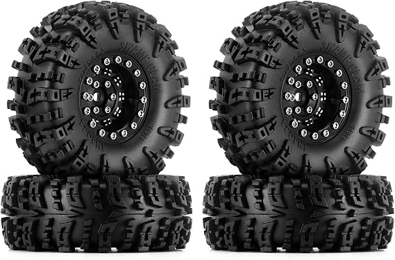 INJORA 1.3" Aluminum Wheels and Swamp Claw Tires for 1/18 1/24 RC Upgrade