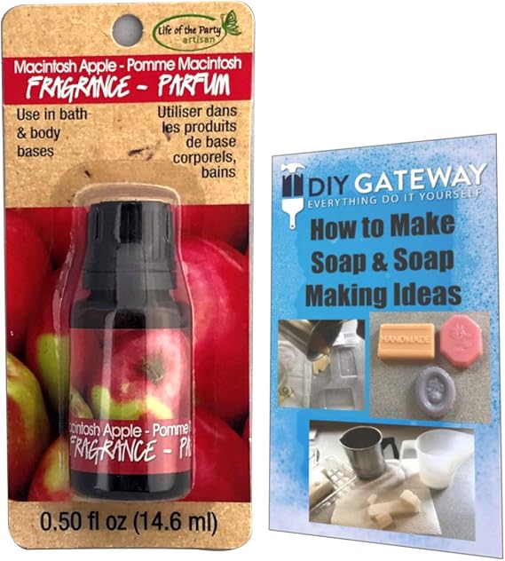 Apple Soap Making Fragrance Scent: Highly Concentrated .5 oz Macintosh Apple Scent for Bath & Body Soap Making + Ebook