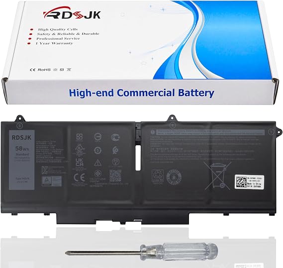 FK0VR 8P81K 293F1 Laptop Battery for Dell Latitude 5330 5430 5530 7330 7430 7530 Latitude 5330 7330 7430 2-in-1 Series 8H6WD 08H6WD 01VX5 001VX5 404T8 0404T8 PX0GF 0PX0GF 51R71 051R71 HFN8K 15.2V 58Wh