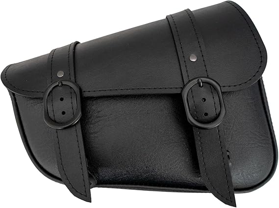 Willie & Max Black Jack Swingarm Bag 4.0 L - Black Buckle - Dual Shock | Handcrafted- Made in the USA- UV & Water-Resistant, Maintenance Free Synthetic Leather [59919-00]