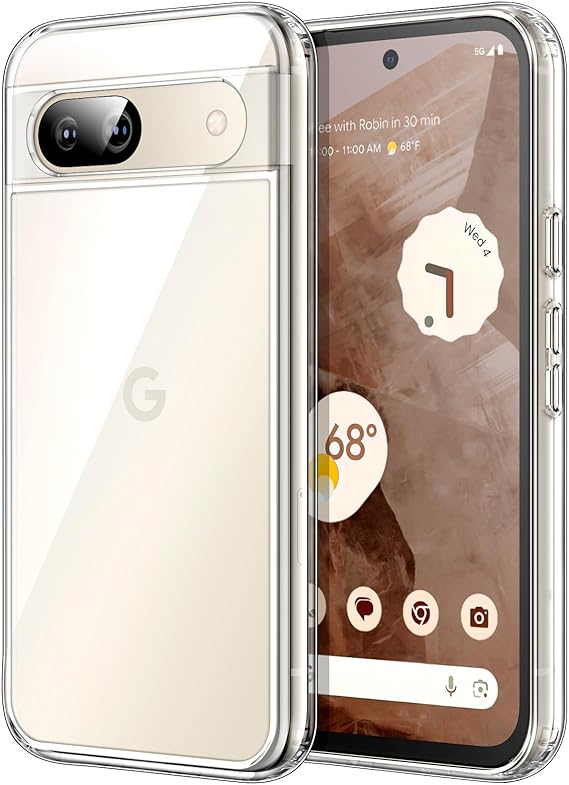 JETech Case for Google Pixel 8a, Anti-Yellowing, Clear | Shockproof Protection, Scratch Resistant Hard PC Back, Durable Transparent TPU Bumper