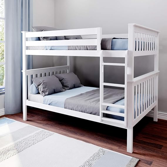Max & Lily Solid Wood Full over Full Bunk Bed, White