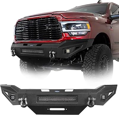 2021 Ram 2500 Front Bumper Full Width Steel Bumper wWinch Plate Compatible with Dodge Ram 25003500 Models 2019 2020 2021 2022 2023 2024 Pickup Truck