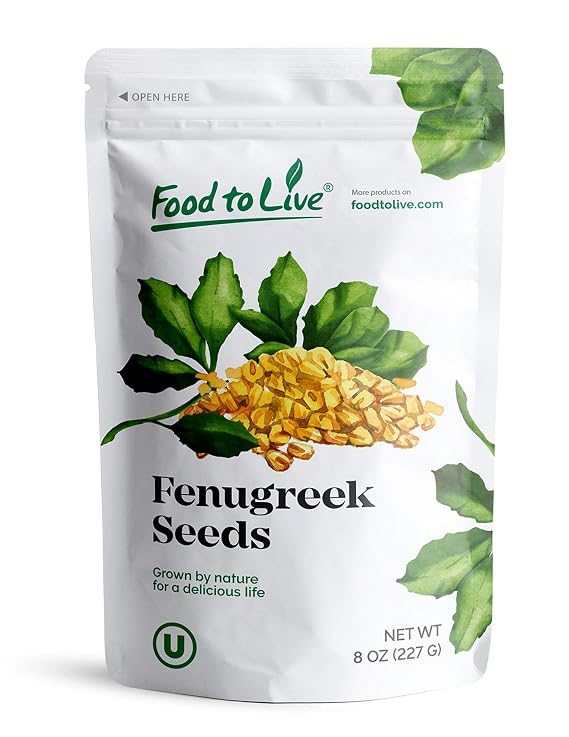 Fenugreek Seeds, 8 Ounces Non-GMO Verified, Whole, Raw, Sproutable, Vegan, Kosher, Bulk Methi, Good Source of Dietary Fiber, Protein, Iron, Great for Pickling, Vegetable Dishes, and Spice Mixes