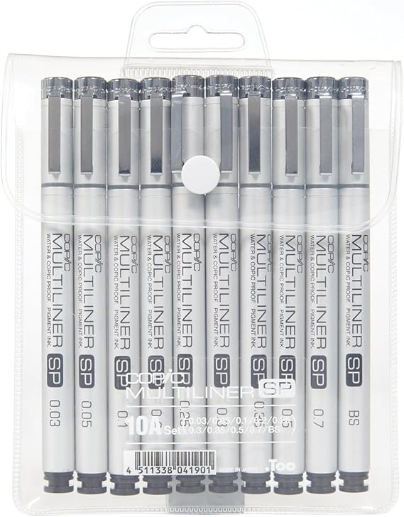 Copic Marker Multiliner SP Ink Pen (Pack of 10), Black (MLSP10A)