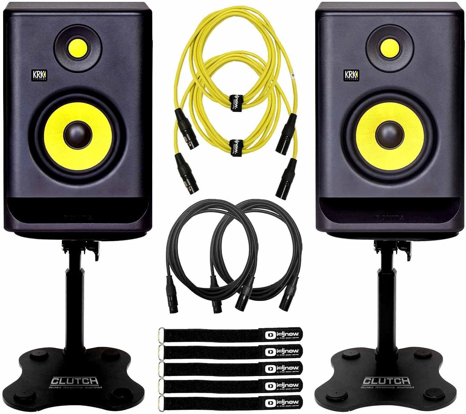 KRK Rokit RP5G4 4th Gen 5&amp;#34; Powered Active Studio Monitor Speakers Desktop Stands