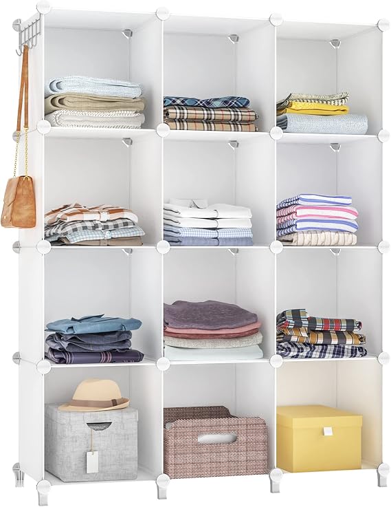HOMIDEC Closet Organizers and Storage, 12 Cube Storage Organizer, White