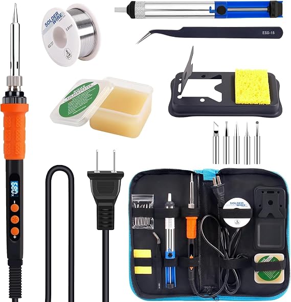 LDK Soldering Iron Kit, 100W Digital Soldering Gun Adjustable Temp 180-480C