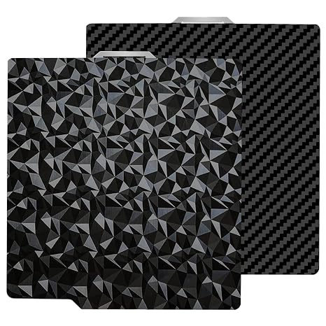 257x257mm PET PEO Double Side Build Plate for Bambu Lab X2D/P2S/X1C/X1/X1E/P1P/P1S/A1, Smooth Diamond PEO+Carbon Fiber PET Spring Steel Sheet Plate for Bambu Labs 3D Printer
