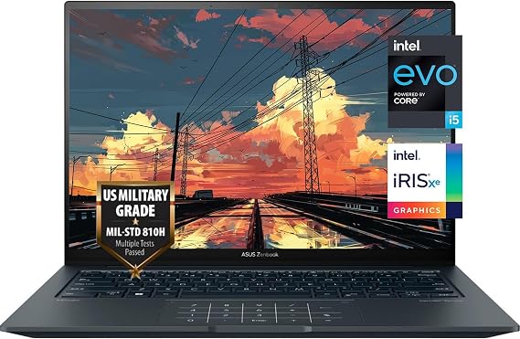 ASUS Zenbook 14.5" 2.8K (2880 x 1800) 120Hz OLED Touchscreen, Intel Core i5-13500H (Beats i7-1360P), Backlit Keyboard, Fingerprint, Harman/Kardon, Win 11 Pro, w/WOWPC Bundle (8GB RAM | 256GB PCIe SSD)