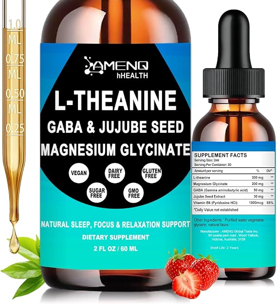 L Theanine 200mg, Theanine Supplement with Gaba, Liquid Theanine Formular