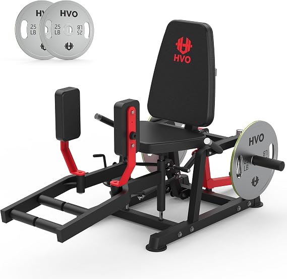 HVO Hip Abductor Adductor Machine Olympic: Weight Plates Sets Inner Outer Thigh Workout Equipment for Home Gym Strength Training Includes a Pair of 25LB 2-Inch Barbell Plates