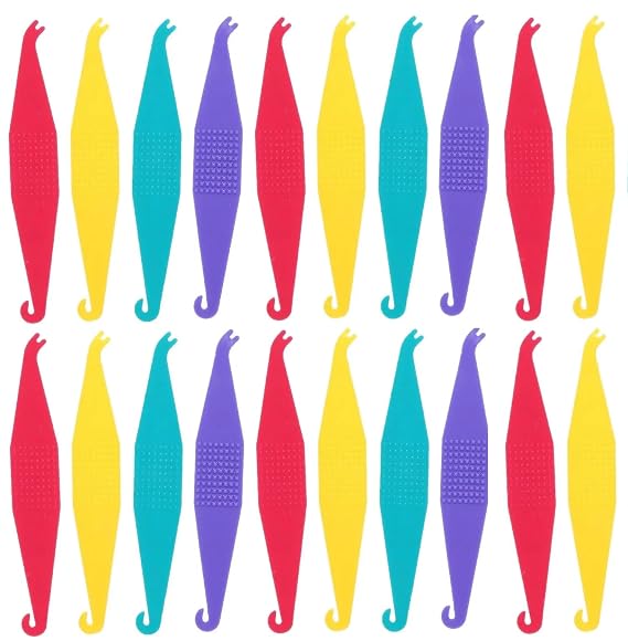 Orthodontic Elastic Placers - Disposable Plastic Tools for Rubber Band Placement and Removal on Braces - Ideal for Dental and Orthodontic Use - Assorted Colors (20 Pack)