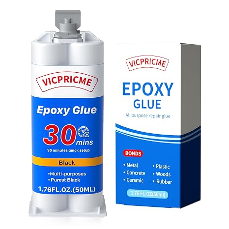 vicpricme Black Epoxy Glue for Plastic Metal Golf Club, Waterproof, 1.76oz