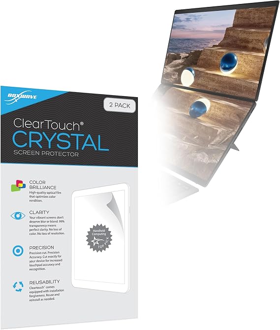 BoxWave Screen Protector Compatible With ASUS Zenbook DUO UX8407 (14 in) - ClearTouch Crystal (2-Pack), HD Film Skin - Shields From Scratches