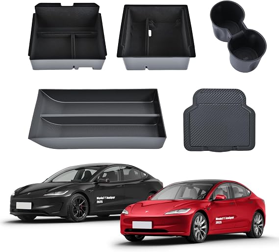 5PCS Centre Console Organiser Tray Set for Tesla Model Y Juniper 2025 2026