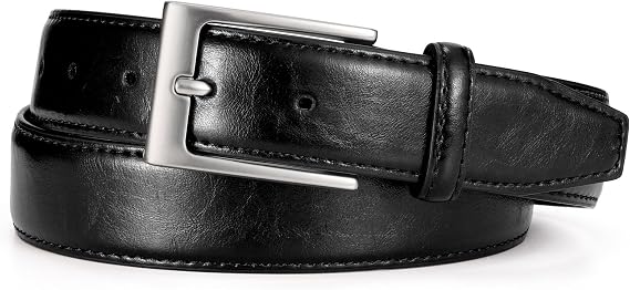 WHIPPY Men's Casual Leather Belt Fashion Leather Dress Belt Classic Every Day Jeans Belt for Men Work Business