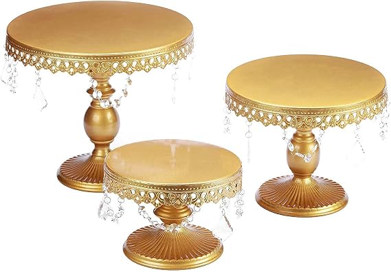 KSTYLE Three-Piece Cake Stand, Gold Medal Cake Stand, Cake Decorating Supplies Dessert Table Decorations Stands for Weddings, Events, Birthday Parties, Parties