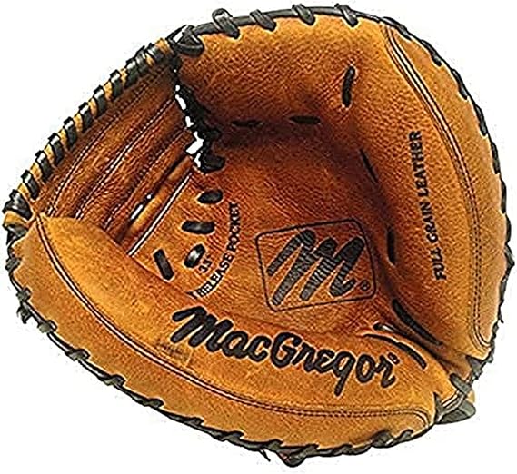 MacGregor mens Leather Catchers mitt, Black, Large US