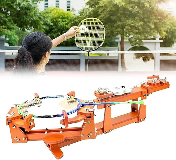 Badminton Racket String Machine, DIY Racket Frame Threading Machine with Tools, 6 Point Fixed, Portable Racquet Stringing Machine, Racket String Tools for Badminton Rackets
