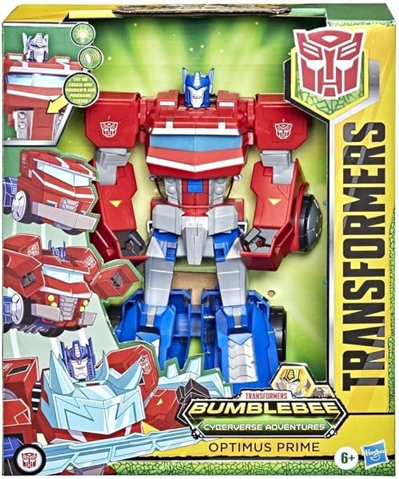 Transformers Toys Bumblebee Cyberverse Adventures Dinobots Unite Roll N’ Change Optimus Prime Action Figure, 6 and Up, 25-cm, F27315X1
