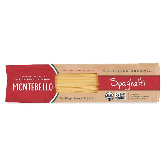 Montebello, Organic Spaghetti Premium Italian Pasta, 16 oz.