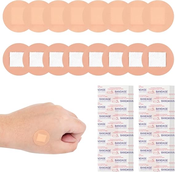 400Pcs Small Round Plasters,0.98in/25mm Breathable Flexible Circle Spot Plasters,Waterproof Skin-Color Spot Bandages for Face,Nose,Hand,Finger,Foot and Sensitive Skin