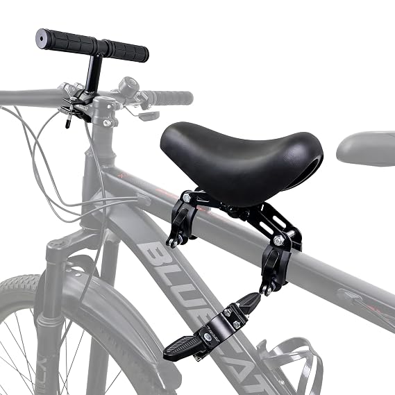 Front Mounted Bicycle Seats for Children, Kid Bike Seat Mountain with Handlebars Foot Pedals for Children 2~5 Years (Black) (Black)