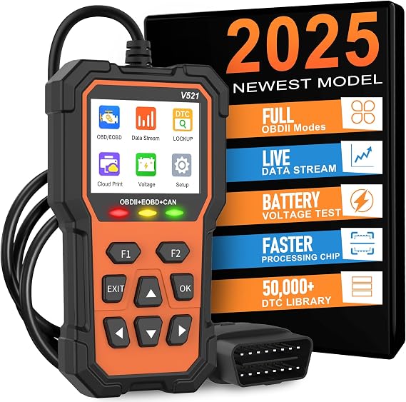 OBD2 Scanner Diagnostic Tool, Professional Car Code Reader | Check Engine Light with Reset OBDII/EOBD Car Scanner Diagnostic Tool Live Data for All Cars After 1996