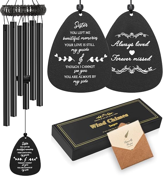 Soopau Memorial Gifts for Loss of Sister, Wind Chimes for Loss of Sister, Loss of Sister Sympathy Gifts, Bereavement Remembrance Funeral Grief Gifts for Loss of A Loved Sister
