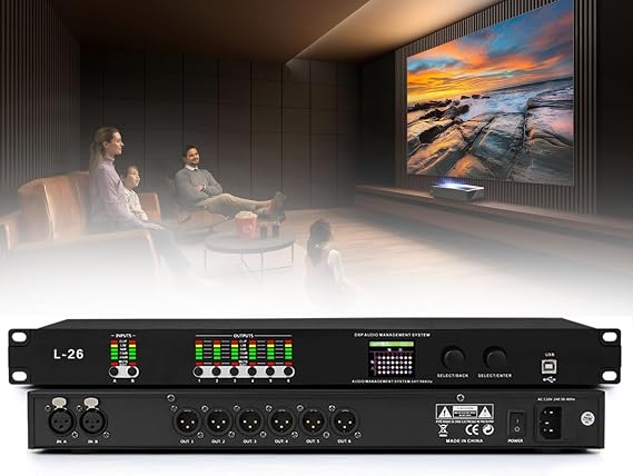 Professional Digital Audio Processor, 32-bit Karaoke Processor With 16 Pre-stored Modes, Pc Interface, Prevent Howling, Dsp Stage Sound Equipment Speaker, For Home Reverberator, Stage, Church