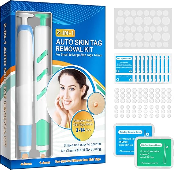 Skin Tag Removal Kit - Fast-Acting, Safe, and Effective Skin Tag Remover for All Skin Types -with 40 Removal Bands & 10 Cleansing Wipes - Achieve Clear, Smooth Skin Quickly