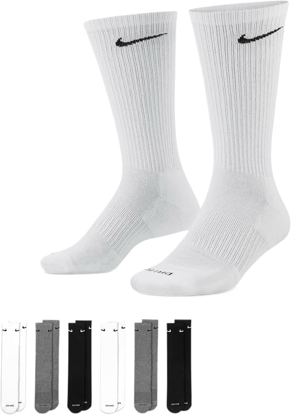 NIKE Men's Everyday Plus Cushioned Crew-trainingssocken (6 Paar) Crew Sock
