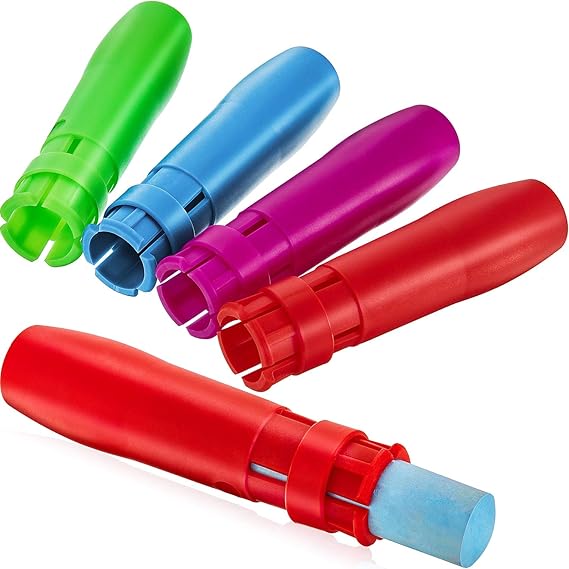 Outus 5 Pieces Sidewalk Chalk Holders Jumbo for Kid,Bright Colors
