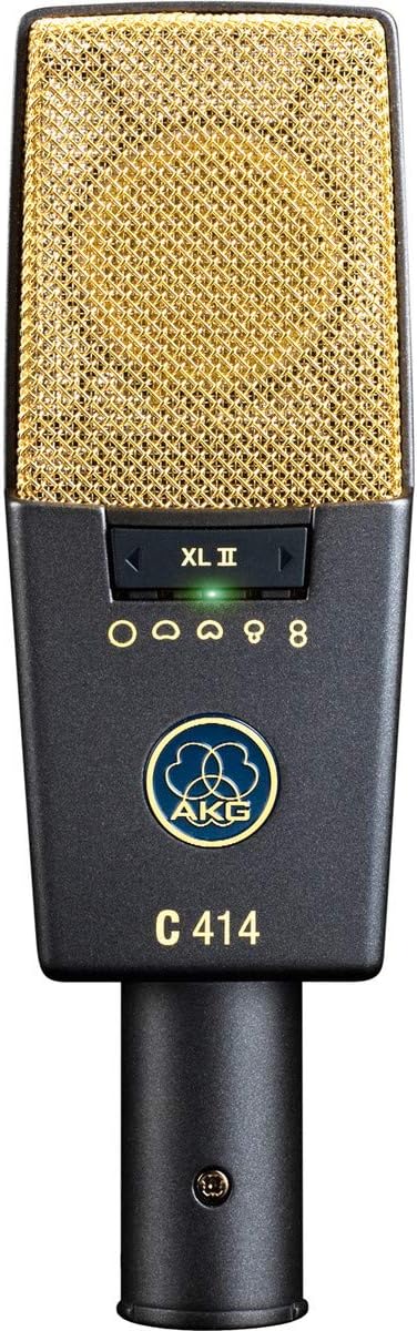 AKG C214 Professional Large-Diaphragm Condenser Microphone, Single pattern, cardioid, switchable 20dB attenuator and bass-cut filter, integrated suspension, rugged classic design, wide dynamic range