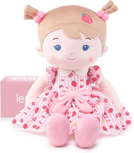 LeyaDoll Soft Plush Baby Doll 16'', First Rag Doll for 1 Year Old Girl Gift