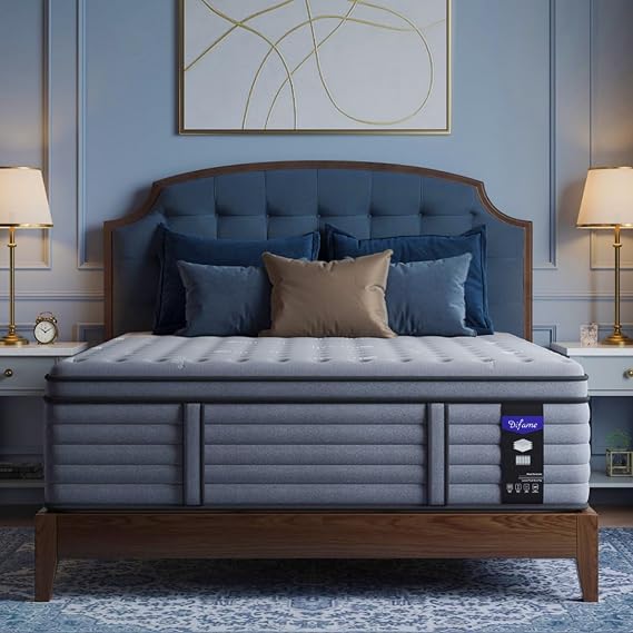 (Luxury Hotel) 18 Inch Hybrid Queen Size Mattress in a Box, Medium Firm