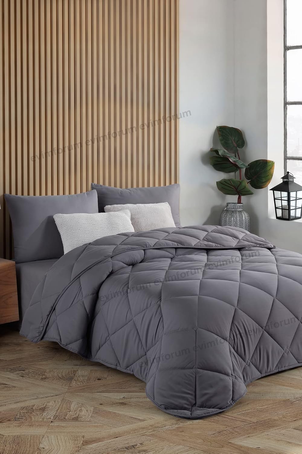 Formeya Anthracite Gray Soft Four Seasons Quilt Double