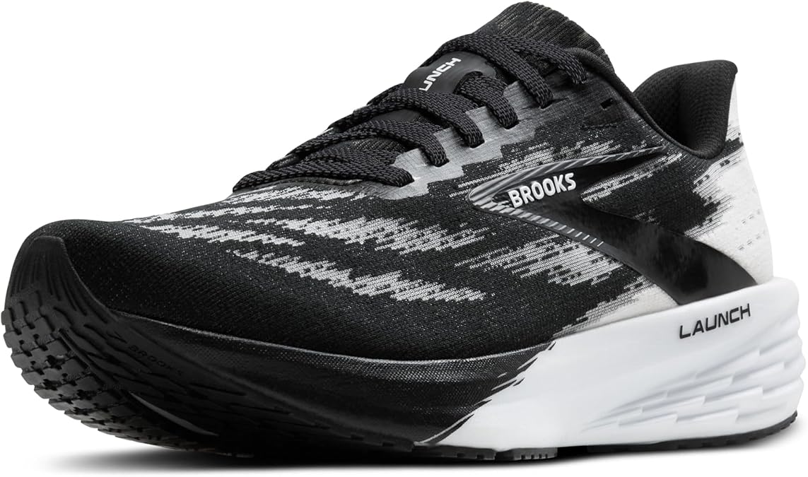 Brooks メンズ Launch 11 ニュートラルランニングシューズ, ブラック/ホワイト, 8.5 Wide