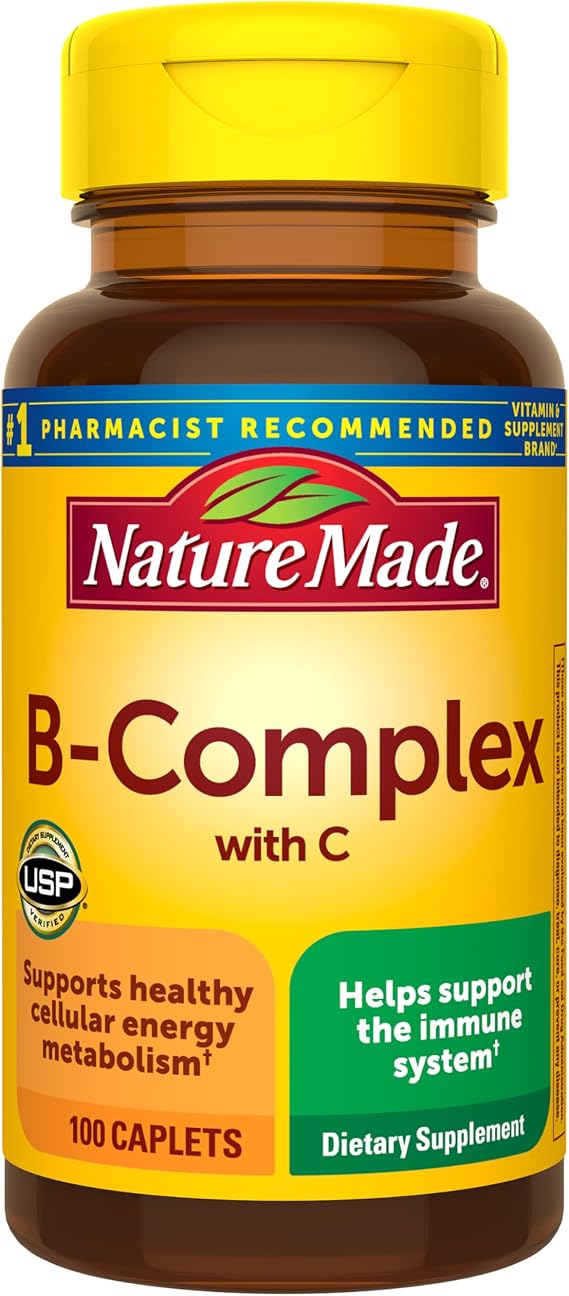 Nature Made B Complex Supplement with Vitamin C, 100 Caplets