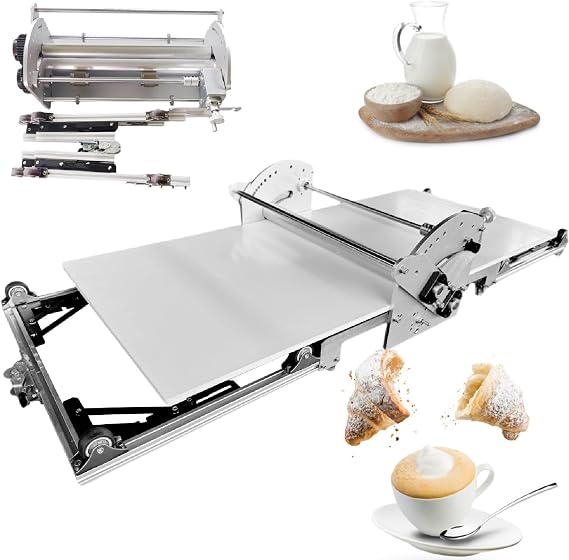 Croissant Dough Laminator,Compact Dough Sheeter Machine,Folding Dough Rolling Machine,With 8 Adjustable Thickness Settings,For Making Fudge Crust, Pizza Dough, Puff Pastry Dough