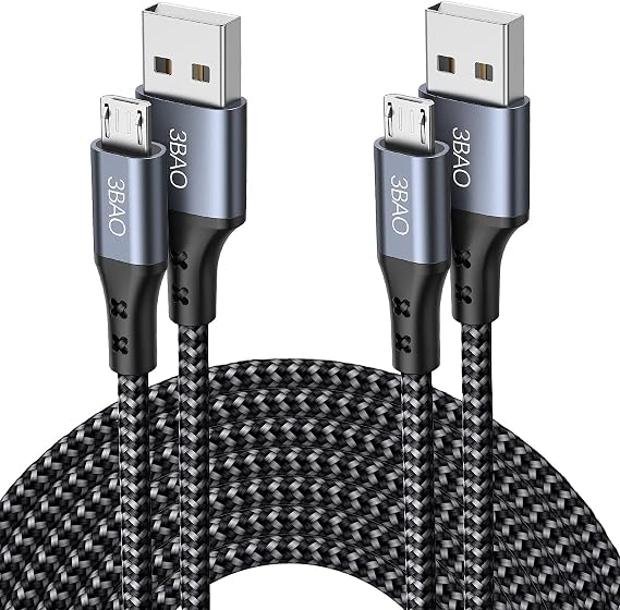 Micro USB Cable,2Packs 1M 2M USB A to Micro Charging Cable Braided Android Charger Cord Compatible for Samsung S7/S6/S5, Kindle Fire,Fire HD Tablets,PS4 Controller,HTC, Huawei, Sony, Nexus, Nokia.etc