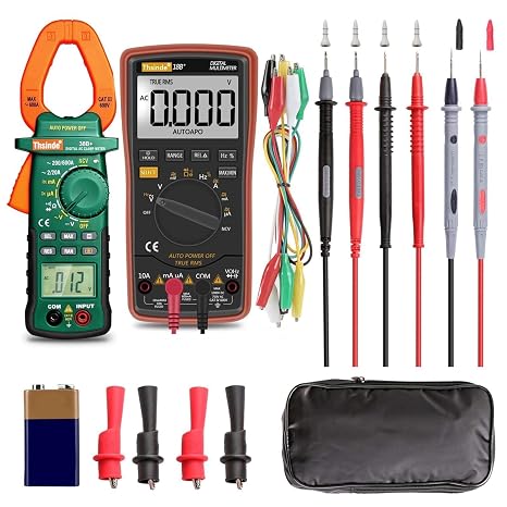 Auto Ranging Digital Multimeter & Clamp Ammeter Combo Kit
