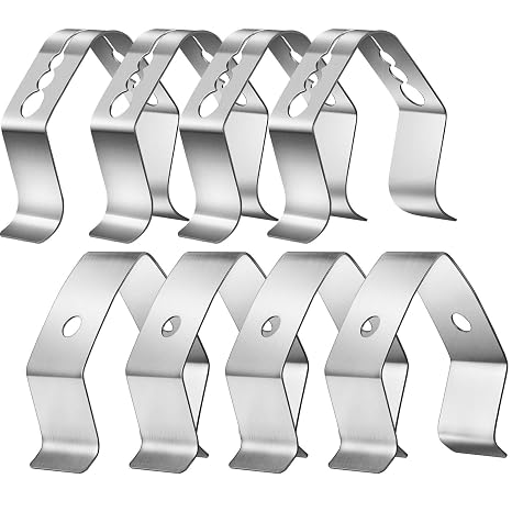 8 Pcs Meat Grill Thermometer Probe Holder Clip, 2 Style Temp BBQ Camping