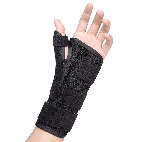 Wrist Thumb Spica Support Brace, Carpal Tunnel Wrist Splint, Night Sleep Wrist Thumb Stabilizer for De Quervain's Tenosynovitis, Arthritis, Trigger Thumb, Sprain, Fit, S/M