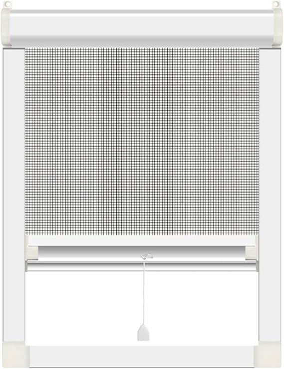 Custom-made Window Screen with Frame, Roller Fly Screens for Windows, Anti-insect Mosquito Window Curtain Net Mesh Screen Home Protector Telescopic Push-pull Type