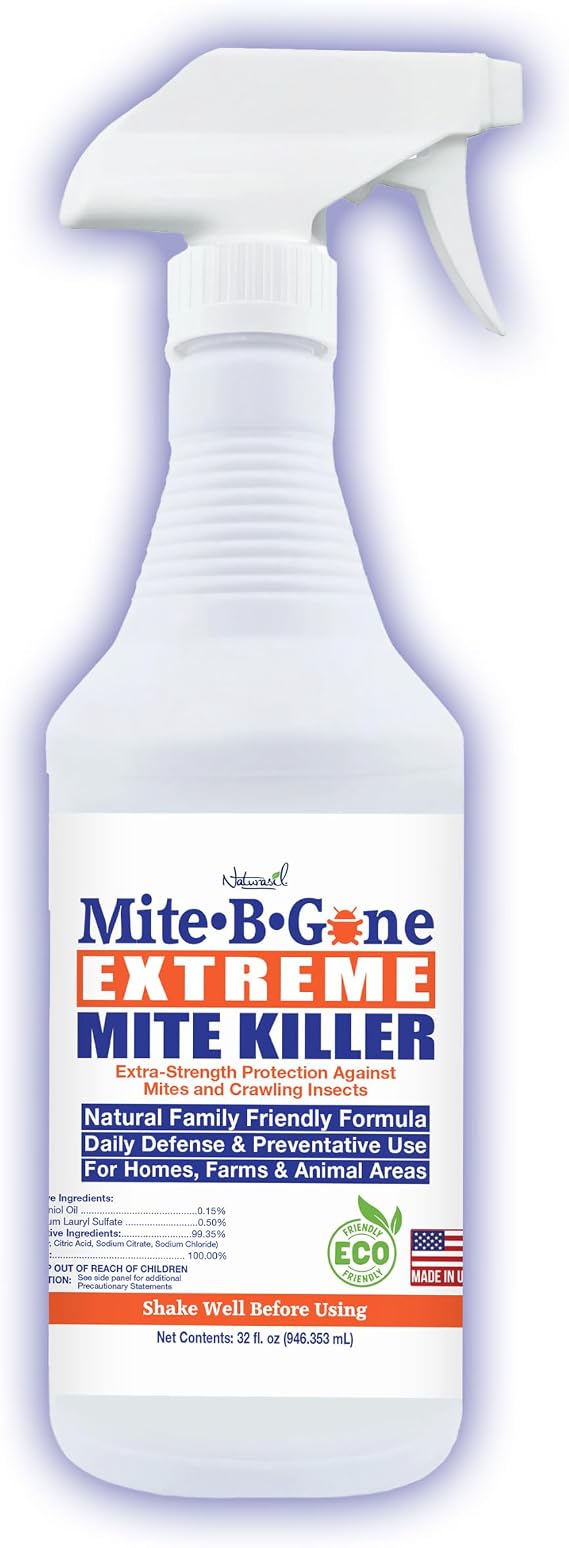 Mite-B-Gone Extreme Dust Mite Spray & Mite Killer, Made in USA - 32 oz