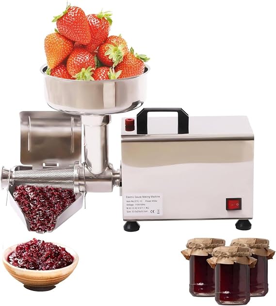 Electric Tomato Strainer Machine 150KG/H Commercial Stainless Steel Food Milling Press and Strainer Machine Pure Copper Motor Food Strainer and Sauce Maker