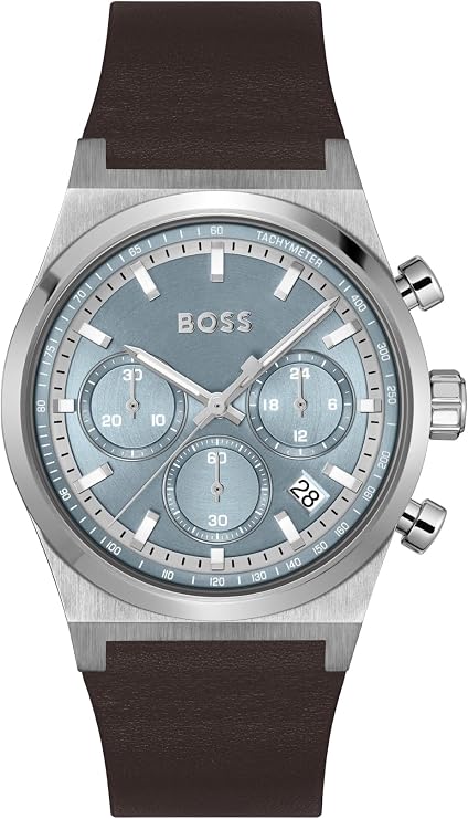 BOSS Candor Men's Chronograph Watch, Quartz Movement, Stopwatch Function, Water Resistant up to 50 Meters 5ATM, Gift for Him
